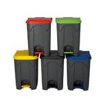 Bayersan Waste Bins Kitchen Plastic Pedal Bin | Recycling Dustbin | Garbage Trash Can With Lid | Office Dust Bin | Indoor Recycling Bins (87L, Grey)