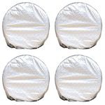 Rv Tire Covers Set of 4, Waterproof Rv Wheel Cover for Trailer Camper Truck Tire SUV Protection, Fit 27" to 29" Truck Camper Van Auto Car Tires Diameter,Silver