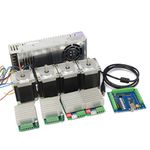 RATTMMOTOR 4 Axis USB Mach3 CNC Controller Kit, Nema23 Stepper Motor 76mm 270Oz-in 3A 1.8Nm + CNC Motion Control Board Signal Output 0-10V + TB6600 Driver 4.5A + 350W 24V DC Switch Power Supply