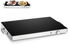 GiantexUK Electric Food Warmer, Stainless Steel Buffet Tray with Adjustable Temperature Control, Handles & Anti-Slip Foot Pads, Food Warming Plate for Home Restaurant Dinner (300W, 0-110°C)