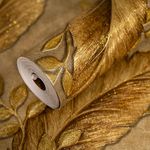 wolpin Wallpaper Non-Woven Non-Adhesive 53 cm x 9.5m (± 3%) Sparkling Gold Leaf Design with Textured Details, Golden