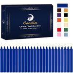 24 Pack Blue Spell Chime Candles – Premium Mini Unscented Taper Candles for Rituals, Prayer, Birthdays, Meditation, Altar, Spells, Chime Candles - 4 Inch Tall - Ideal for Witches