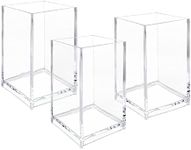 Newkita 3 Pack Clear Acrylic Cosmetic Pencil Pen Holder Cup, Clear Makeup Brush Holder, Desk Acrylic Brushes Storage