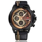 NAVIFORCE Men's Sport Military Watches Waterproof Analog Quartz Watch Date Multifunction Leather Army Wristwatch