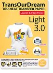 TransOurDream Light 3.0 - Upgraded Iron on Heat Transfer Paper for T Shirts (5 Sheets, A4) Iron-on Transfers Paper for Light Fabric Printable Heat Transfer Vinyl for Inkjet Printer