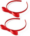 Kavoc 2Pcs Red Bow Headbands for Women Girls for World Book Day Halloween Christmas Cosplay Party Supplies