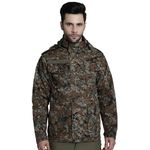 MOUNTMILLER Men's Camouflage Printed Multicam M65 Ripstop Field Tactical Hooded Jacket | Water Repellant | Multi-Pocket | UV Protective | Abrasion-Resistant | Ideal for Outdoor, Hiking & Trekking