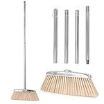 Kitchen Broom, VOOWO 46” Broom with Long Handle, Heavy Duty Broom for Home and Kitchen, Indoor & Outdoor Brooms for Garages Courtyard Sidewalks Decks, Industrial Broom Perfect for Office Floor