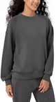 ODODOS Women's Modal Soft Oversized Sweatshirts Raglan Long Sleeve Crew Neck Relaxed Pullover Top, Charcoal, Medium