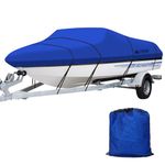 Leader Accessories Solution Dyed Trailerable Runabout Boat Cover (Pacific Blue, Model E: 20'-22'L Beam Width up to 100'')