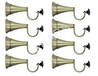 JAKABA Zinc Antique Brass Heavy Supports (for Single Rod 1 Inch) (Round) - Pack of 4 Pairs (8 Pcs)