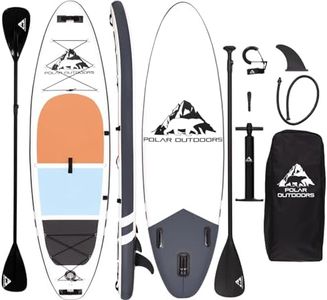 Polar Outdoors by Roc Inflatable Stand Up Paddle Board with Premium SUP Paddle Board Accessories, Wide Stable Design, Non-Slip Comfort Deck for Youth & Adults (Trail)