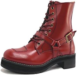 Wildwing Thick Bottom Falcon Wine Red, 9.3 inches (23.5 cm), Genuine Leather Motorcycle Boots, Stylish, Ideal for Walking Around the Town, Recommended for Beginners