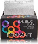 FRAMAR Star Struck Silver Pop Up Hair Foils, Aluminum Foil Sheets, Foil Paper For Highlighting, for Highlights Hair Dye Kit, Hair Highlighting Kit, Tin Foil for Hair Colour - 500 Foil Sheets