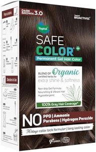 Vegetal Safe Colour Organic Permanent Hair Dye Gel – Dark Brown 70ml | Full Grey Coverage | Ammonia-Free, PPD-Free, Peroxide-Free | Herbal Natural Hair Colour | Long Lasting 30 Days