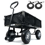 MoverX 250KG Garden Trolley on Wheels, Heavy Duty Camping Cart, Trolly for Beach Outdoor Garden Picnic Fishing, Log Trolley, Wide Wheels, Black