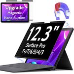 Peslv Magnetic Privacy Screen for Surface Pro 7+/7/6/5/4/3 12.3 Inch, Removable Anti Blue Light Glare Filter, Black Security Private Apy Block Protector