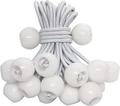 White Ball Bungee Cords,20Pcs Bungee Cord with Balls,Heavy Duty Heavyweight Tarp Ball Bungee,Elastic Ties Bungee Toggles Ties,Canopy Tarp Tie Down Cord,Canopy Bungee Cord Balls,Tarp Canopy Bungee Ball