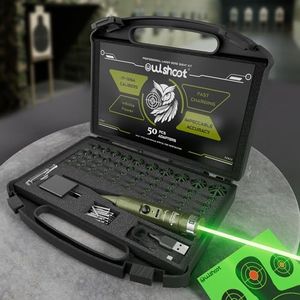 OWLSHOOT Rechargeable Bore Sight Laser Kit: Green Laser Boresighter with 50 Adapters Fit for All Gun(0.17 to 12GA) - Multiple Caliber Quick Zeroing for Rifle Pistol - Shooter Essential