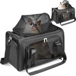 YUDODO 18 lbs Top-Expandable (Removable) Pet Carriers Airline Approved Mesh Cat Carrier Anti-Scratch Dog Cat Travel Soft Sided Carrier Foldable Portable Small Dog Carrier