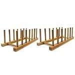 INNERNEED Bamboo Wooden Plate Racks