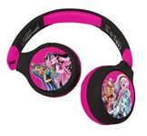 Lexibook, Monster High, 2-in-1 Bluetooth & Wired Headphones with microphone and control buttons, Foldable and Adjustable, Long-lasting rechargeable battery, Pink/black, HPBT010MH