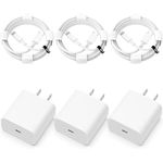 Orrkila iPhone Charger【MFi Certified】 Fast Charger [3-Pack] USB C Wall Charger 20W PD Charger with Cable, Compatible with iPhone 14/13/12/11/X, Pro, Pro Max/iPad and AirPods