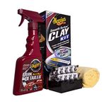 Meguiar's G1016 Smooth Surface Clay Bar Kit with 180g of Clay, 473 ml Detailer and a Microfibre Towel