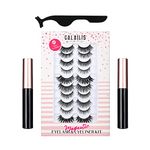 CALAILIS Magnetic False Eyelash and Magnetic Eyeliner Kit, Eye Makeup Waterproof Liquid Eye Liner, 3D Faux Mink Eye Lashes Natural Reusable Lashes 10 Pairs, Free Applicator(CY401)