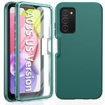 for Samsung Galaxy A03s Phone Case: Shockproof Silicone Slim Covers Hybrid Pretty Protective Cell Cases - Durable TPU Dual Layer Drop-Proof Girly Cute Cover (Forest Green)