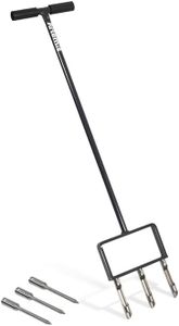 ARTEMIS Aérateur de pelouse avec dents creuses et solides remplaçables en acier inoxydable