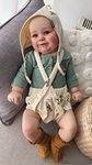 Anano Realistic Newborn Baby Dolls 20 Inch Silicone Baby Lifelike Reborn Baby Dolls That Look Real Reborn Toddler Doll Hand Drawn Hair Doll with Green Outfit