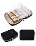 bagsmart Travel Jewellery Organiser, Jewellery Case, Jewelry Storage Bags with Clear Pages for More Necklaces, Earrings, Rings, Bracelets, Large Capacity Zipper Jewelry Pouch, Black