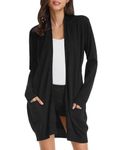 GRACE KARIN Women Long Sleeve Shrug Open Front Long Cardigan Black M