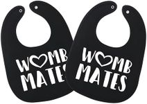 Womb Mates Twins Baby Bibs - 100% Soft Cotton, Unisex Twin Bib Set For Boys and Girls