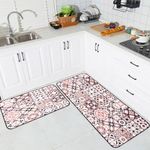 Kuber Industries 2 Pcs Kitchen Mat | Anti-Slip & Absorbent Kitchen Rug Mat | Door Mat & Kitchen Runner Set | Non Woven Floor Mat for Home, Kitchen, Living Room | HY0102 | Brown