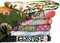 Marubhumi Kanth Quilt Wholesale Vintage Kantha Quilt Handmade Throw Reversible Cotton Blankets Assorted Patches Rally - 1 Quilt