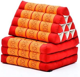 LEEWADEE - Comodo Materasso da Pavimento Giapponese con Cuscino Lettura, Materasso Futon O Tappetino Pieghevole da Massaggio Tailandese, 170 x 53 cm, Arancione Rosso