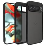 RIGGEAR Shockproof Sleek Hybrid Armor Back Cover Case Compatible with Google Pixel 9 Pro XL (Smoke Black Matte PC + Black TPU Bumper)