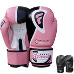 Farabi Sports Boxing Gloves Women Punching Gloves Ladies Boxing Gloves 8-oz 10-oz 12-oz 14-oz 16-oz Womens Boxing Gloves for Kickboxing, Punching Bag, MMA, Muay Thai and Training (Pink, 8-oz)