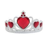 Bristol Novelty BA880C Plastic Tiara with Red Stone, Girls, Silver, One Size