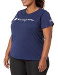 Champion Top, Plus Size Cropped Tee Shirt for Women, Athletic Navy Script, 2X, Athletic Navy Script, 2X