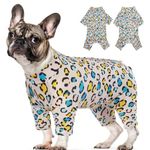 Kuoser Dog Surgery Recovery Suit, Long Sleeve Dog Recovery Suit for Abdominal Wounds Skin Disease, Pet Pajamas Dog Anti Licking Snugly Suit Dog Onesie for Surgery Female, E-Collar & Cone Alternative