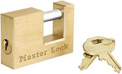 Master Lock 605DAT Shackle 15/16" Length x 7/16" Inner Width, 2" Body Width, Solid Brass Coupler Lock, Gold, 1 Count