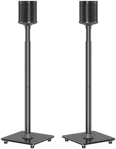 MOUNTUP Speaker Stands Pair for Sonos One,One SL,Play:1,Adjustable Height Speaker Stand,Extends 34.2" to 43.4", Rear Surround Sound,Floor Standing Speaker Holder, Up to 11LBS, Wire Management MU9134