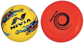 Nivia Storm Football - Size 5 (Yellow), Rubber, Plastic Frisbee, Large, Multicolor (562)