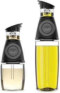 Olive Oil Dispenser Bottle with Pump - Oil Dispenser for Kitchen, Glass Oil and Vinegar Dispenser Set, Measured Cruet for Cooking - Ideal Oil Bottles for Kitchen Gadgets & Gifts, 2 Pack