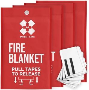 Emergency Fire Blanket for Home & Outdoors, Fire Blankets Emergency for Home, Camping Emergency Fire Blankets, Fire Blanket to Smother a Kitchen Fire, Fire Safety Blanket, Fireproof Blanket (4 Pack)