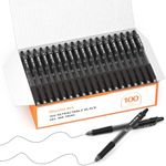 Shuttle Art Black Gel Pens, 100 Pac