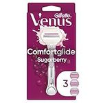 Gillette Venus ComfortGlide with Olay Sugarberry Womens Razor Handle + 3 Blade Refills